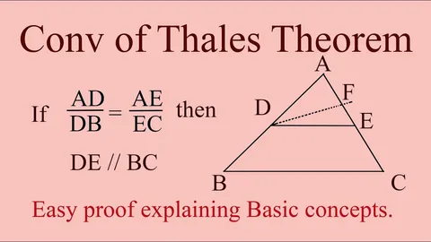 Diagram explaining Thales’ Theorem with proportional triangle segments taught by Pathyacram